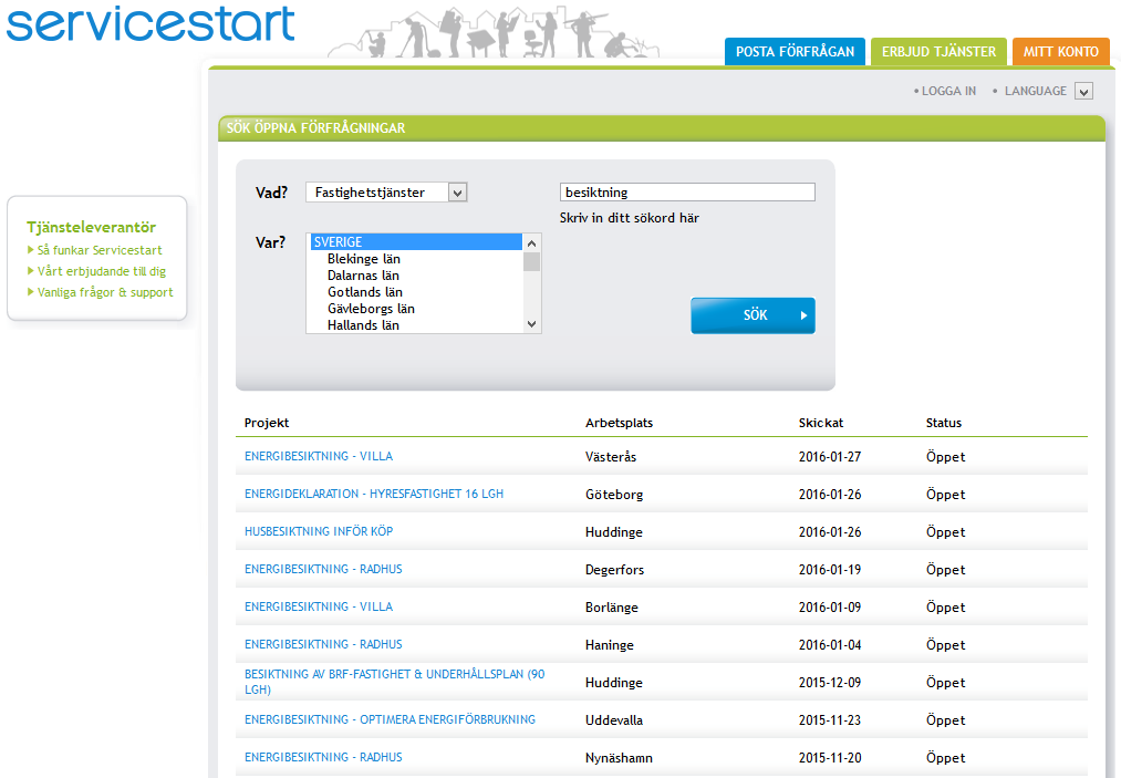 Servicestart Anslut ditt företag